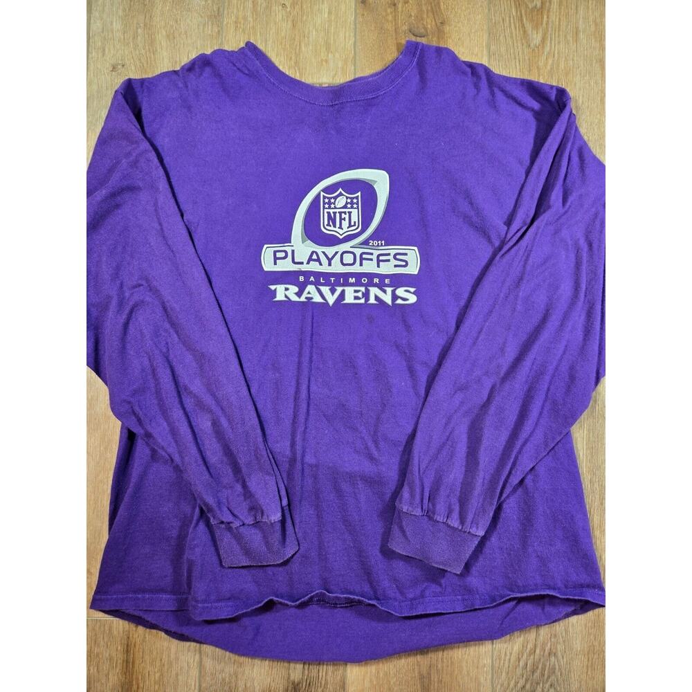 Baltimore Ravens vs Colts 2011 NFL Playoff Shirt 2XL Long Sleeve Football Tee